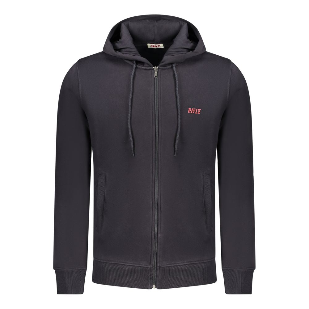 Rifle Blue Cotton Men's Hooded Sweatshirt