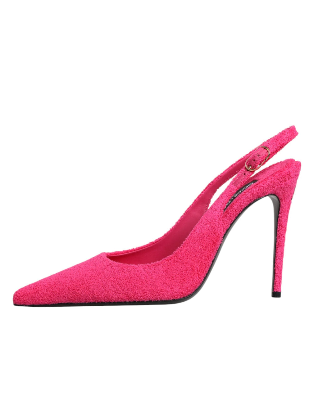 Dolce & Gabbana Pink Terry Cloth High Heels Slingback Shoes