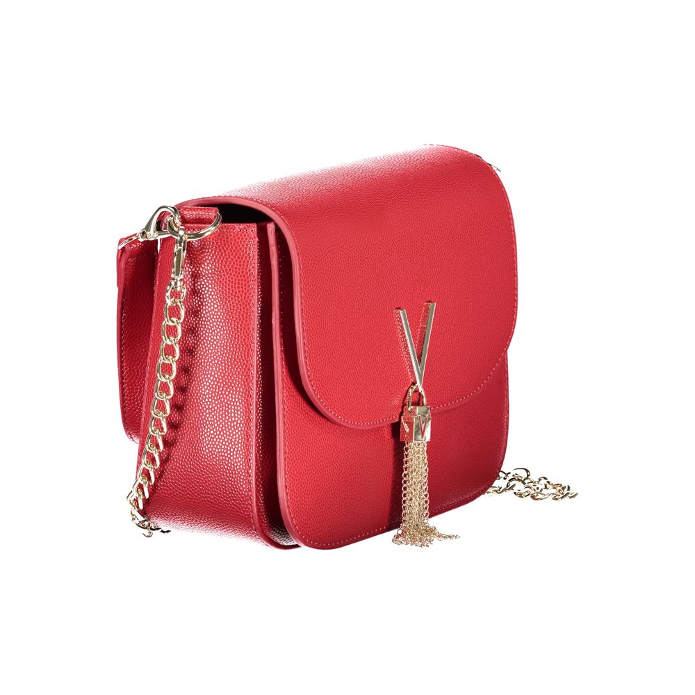 Mario Valentino Rosso Polyurethane Women's Bag With Removable Shoulder Strap
