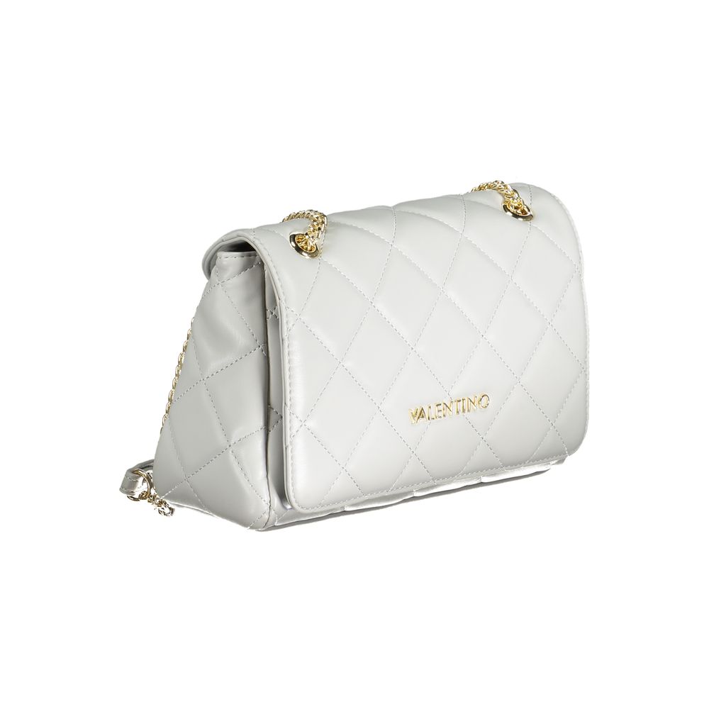 Mario Valentino Gray Polyurethane Women's Bag With Chain Shoulder Handle