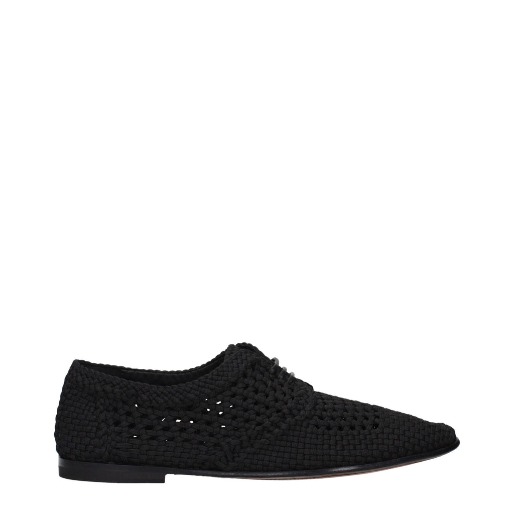 Dolce & Gabbana Black Fabric Oxfords And Derbies
