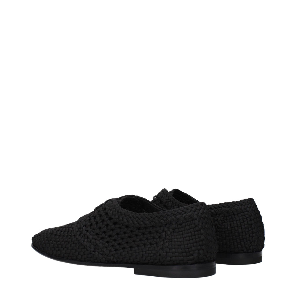 Dolce & Gabbana Black Fabric Oxfords And Derbies