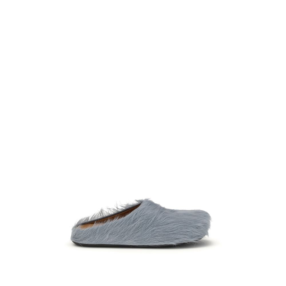 Marni Blue Calf Leather Bos Taurus Mules