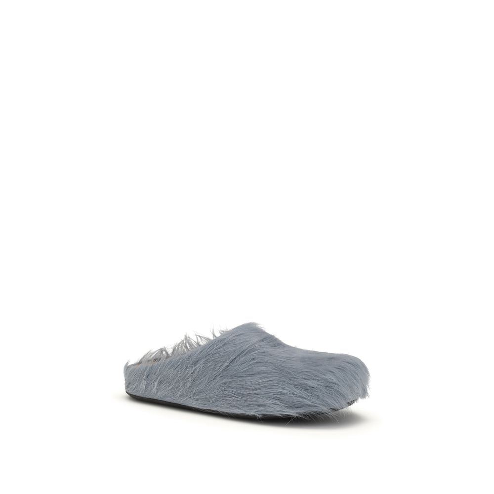 Marni Blue Calf Leather Bos Taurus Mules