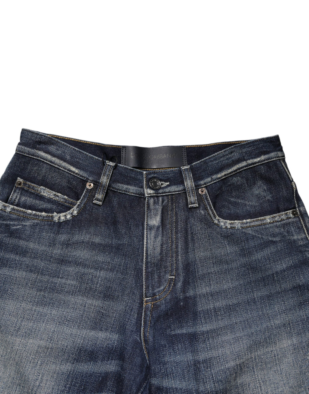 Dolce & Gabbana Blue Cotton Distressed Denim Bermuda Shorts Dolce & Gabbana