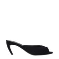 The Attico Black Fabric Flat Sandals
