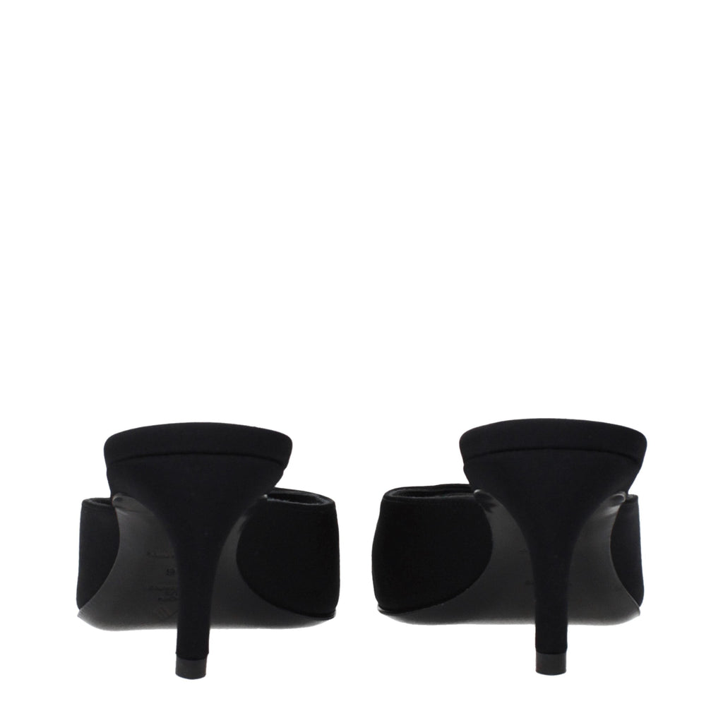 The Attico Black Fabric Flat Sandals