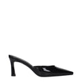 The Attico Black Leather Flat Sandals