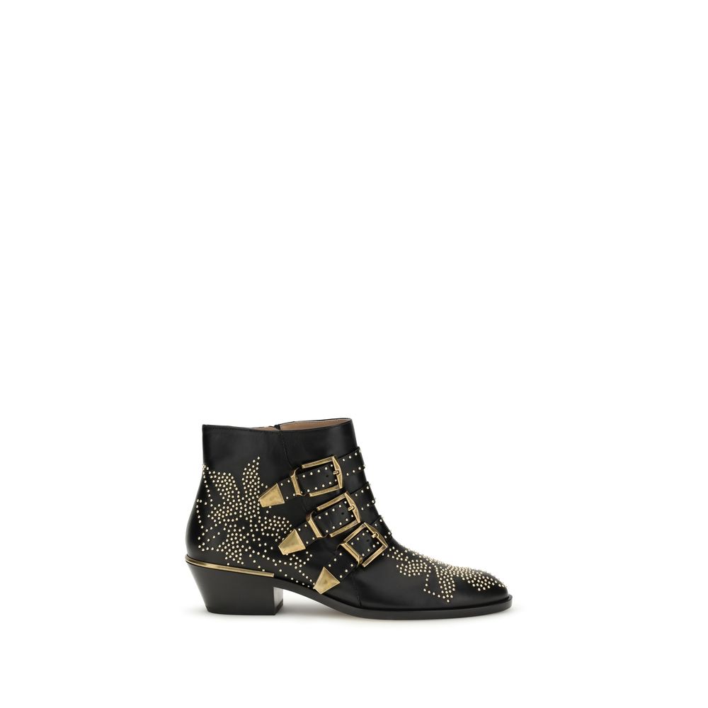 Chloé Black Calf Leather Bos Taurus Ankle Boots