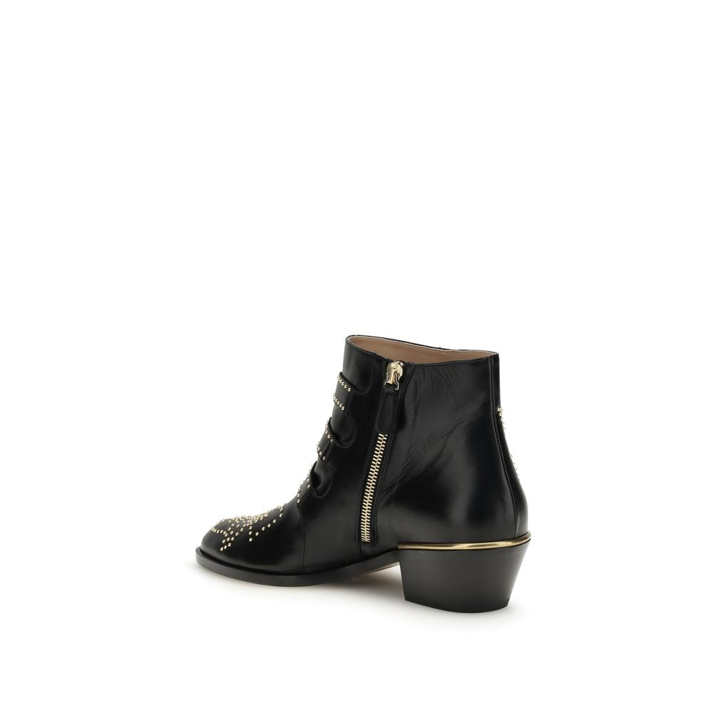 Chloé Black Calf Leather Bos Taurus Ankle Boots