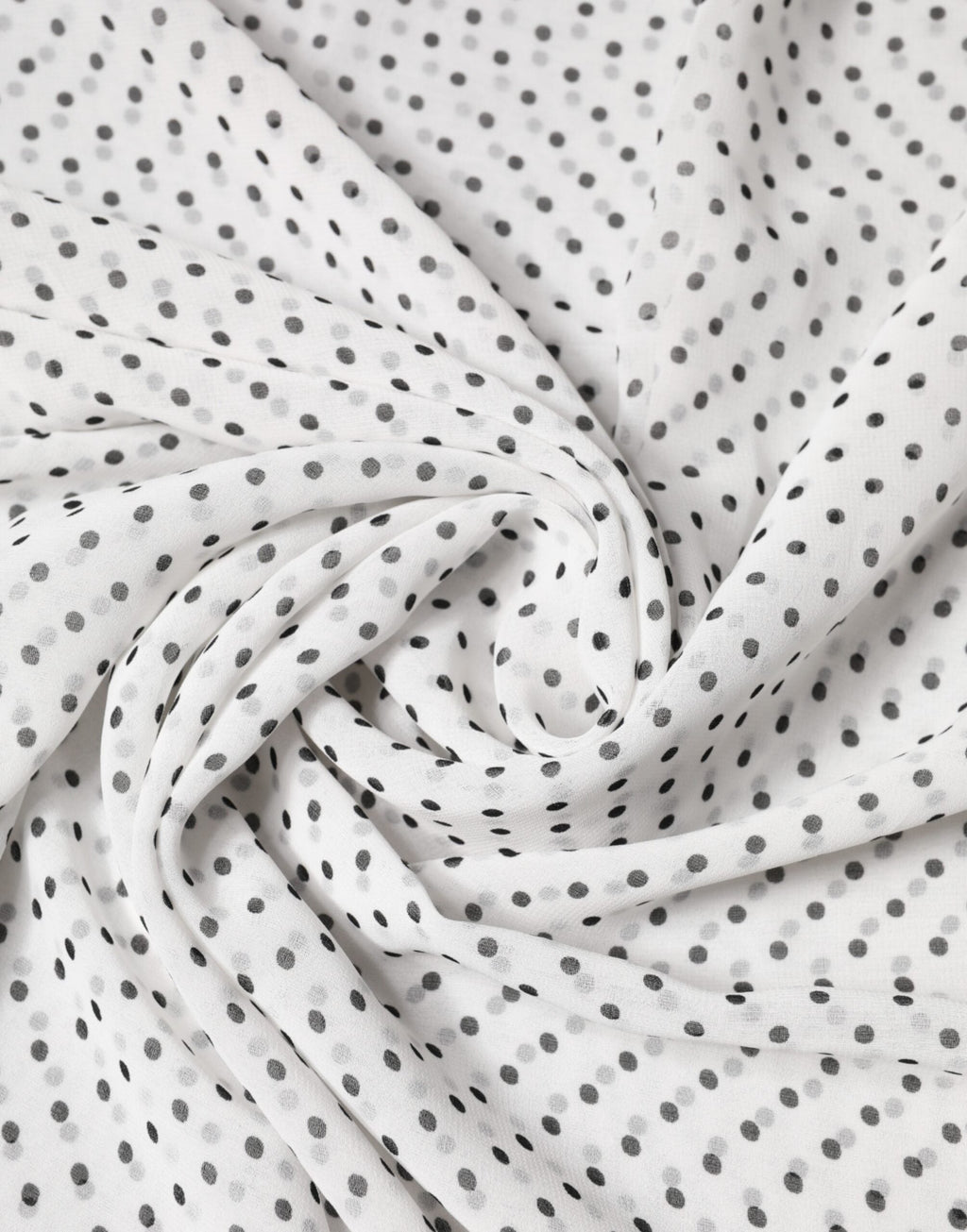 Dolce & Gabbana White Polka Dot Polyester Shawl Scarf