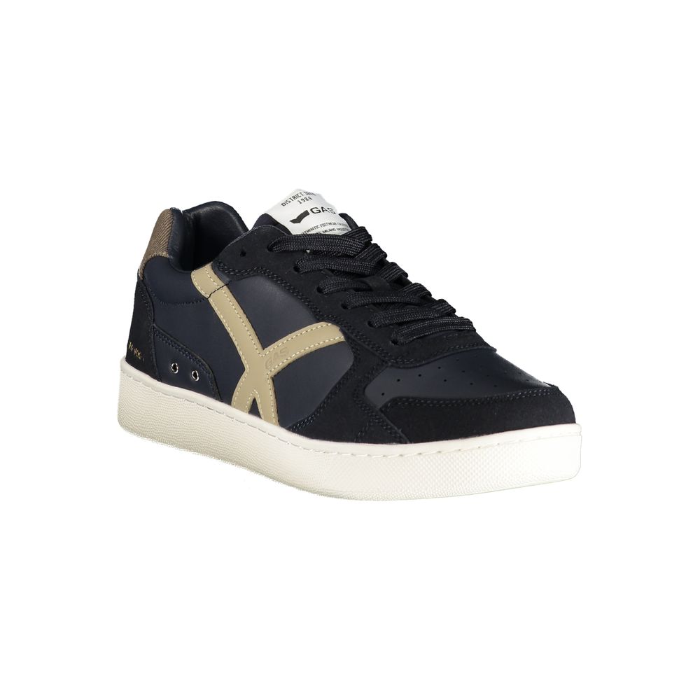 Gas Blue Polyurethane Men Sneaker Gas
