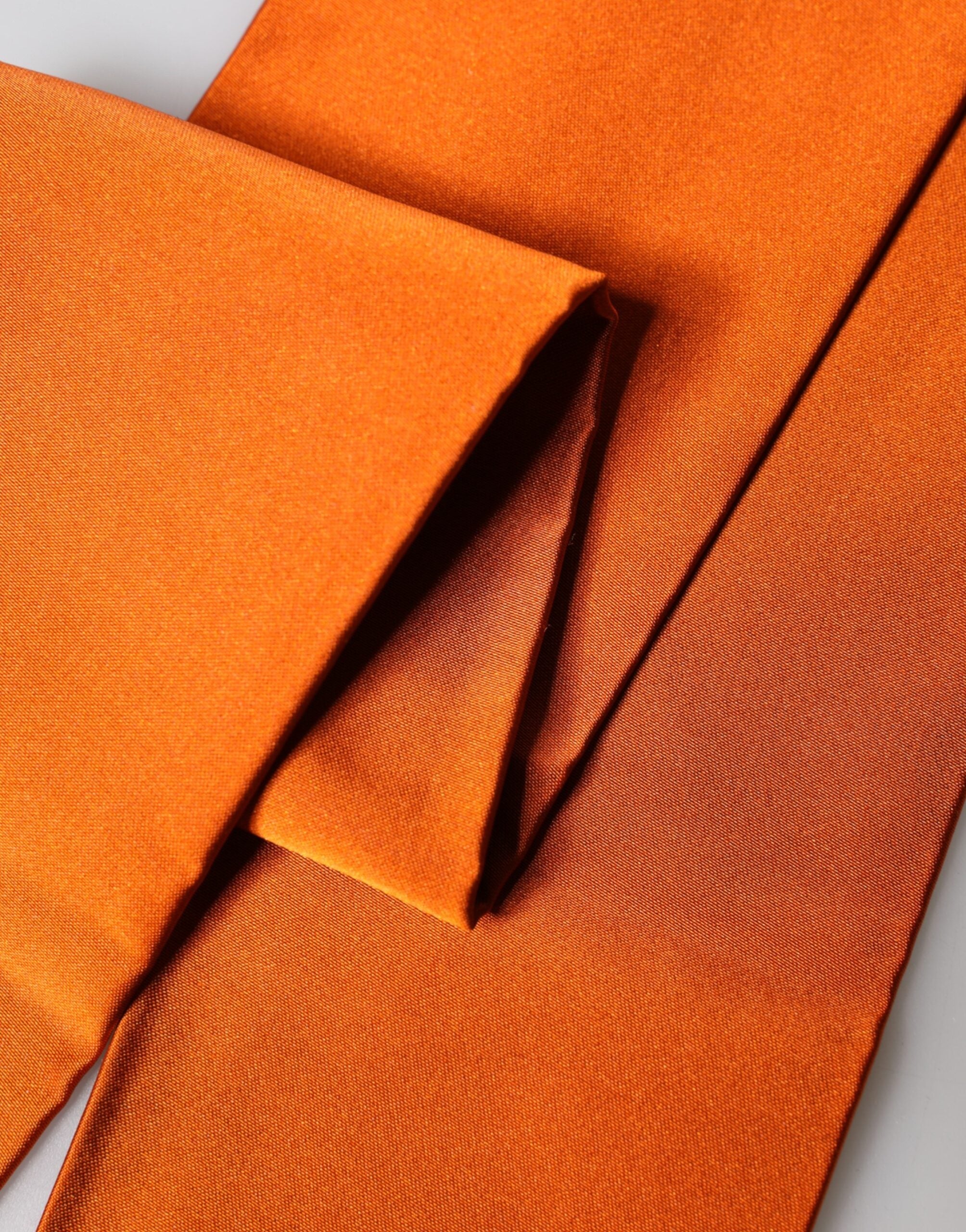 Dolce & Gabbana Orange Silk Fringes Neck Wrap Foulard Scarf