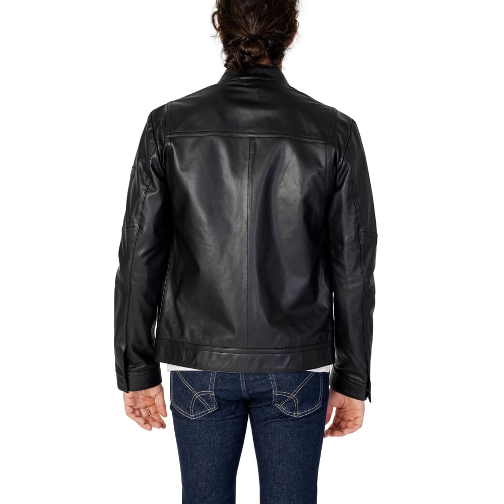 Peuterey Black Lamb Leather Leather Jacket