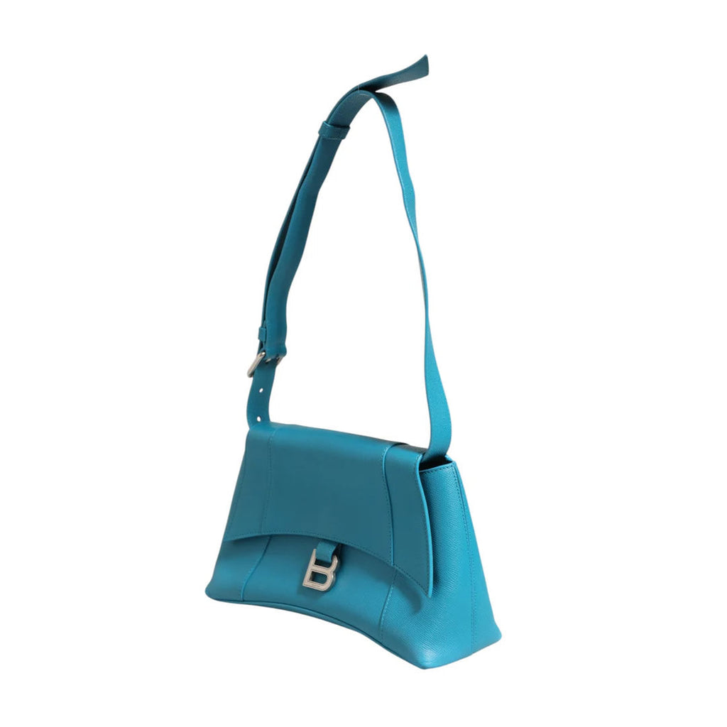Balenciaga Calfskin S Downtown Blue Shoulder Bag