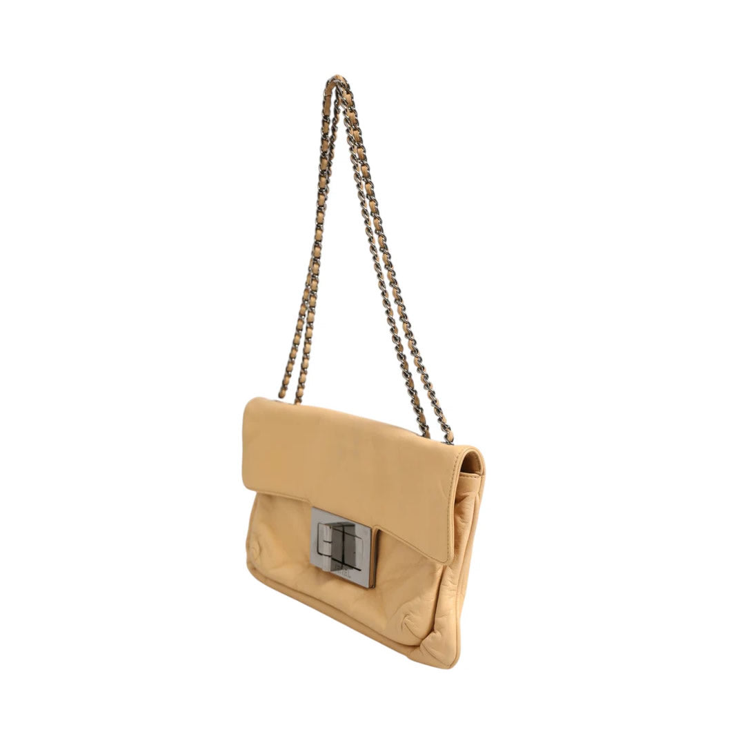 Chanel Beige Lambskin Giant Reissue Mademoiselle Lock Flap Bag