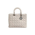 Christian Dior Lady Dior Large Grey Cannage Lambskin Bag