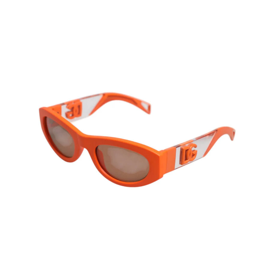 Dolce & Gabbana Orange Reborn To Live Oval Frame Logo Eyewear Sunglasses Dolce & Gabbana