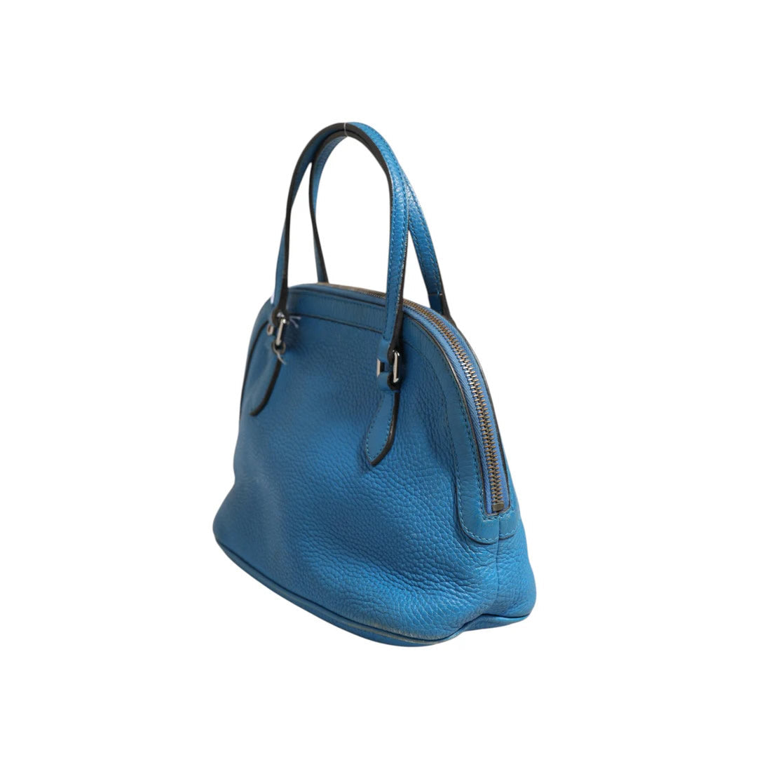 Gucci Blue Leather Dome Handbag