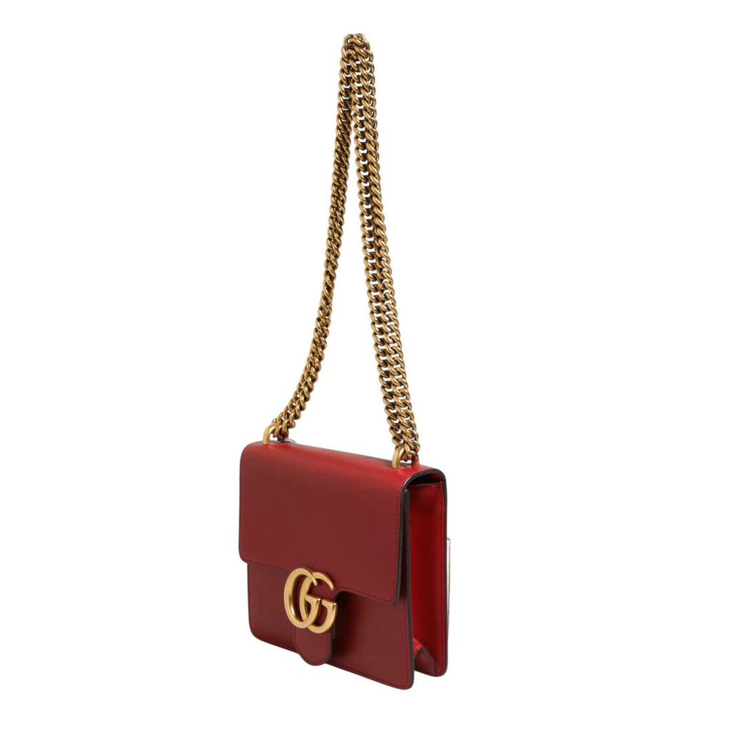 Gucci Marmont small shoulder bag in Rosso Ancora red leather