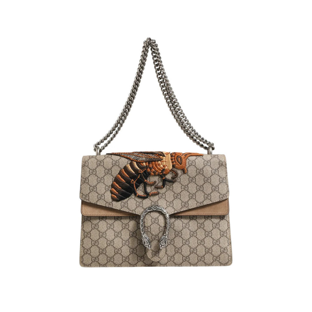 Gucci Supreme Monogram Bee Embroidered Shoulder Bag