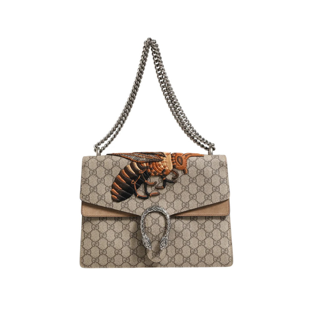 Gucci Supreme Monogram Bee Embroidered Shoulder Bag