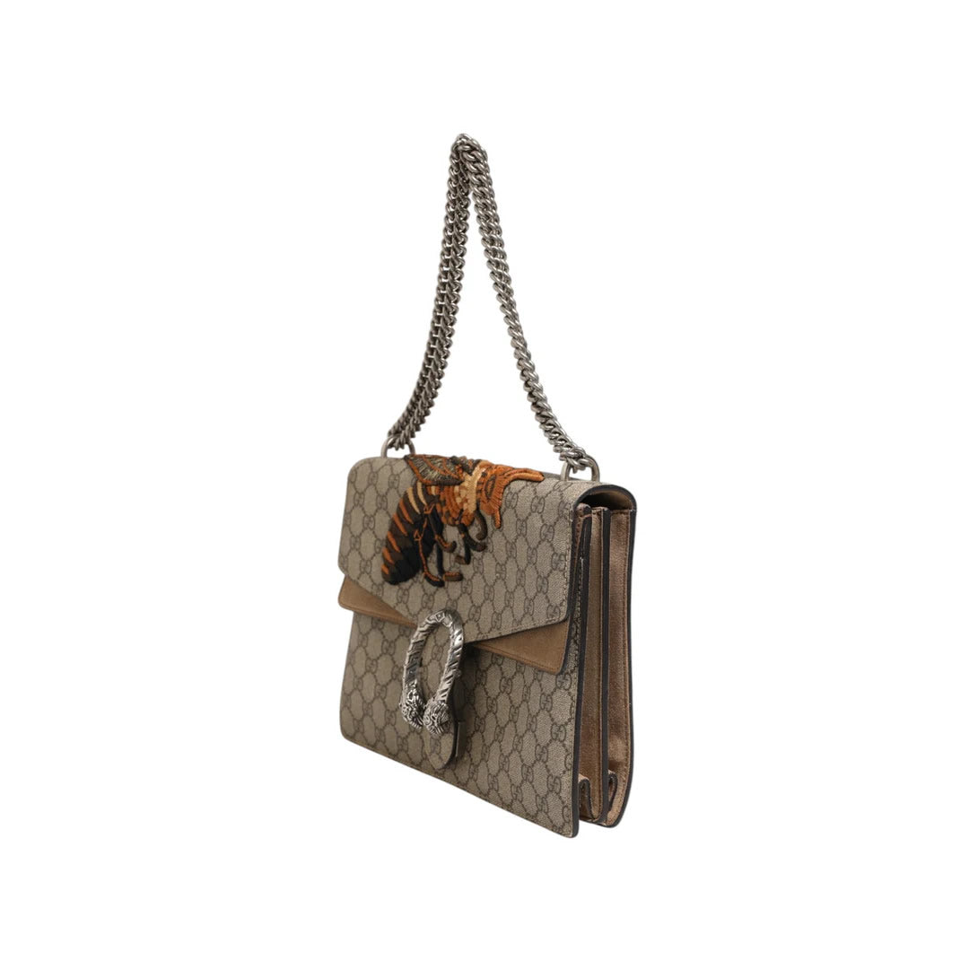 Gucci Supreme Monogram Bee Embroidered Shoulder Bag