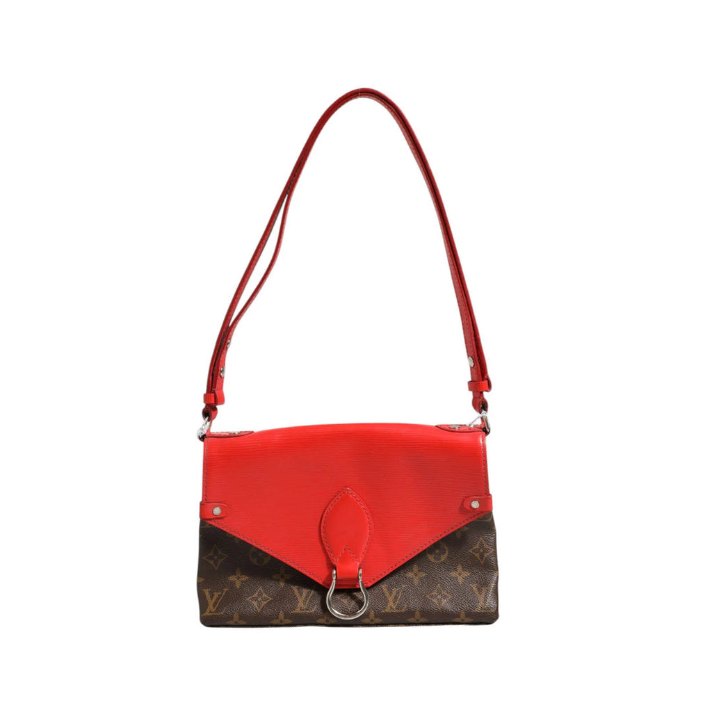 Louis Vuitton Saint Michel Monogram Epi Shoulder Bag Coquelicot